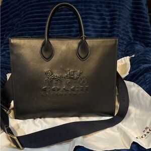 Coach Black Leatherware Embossed Bag
